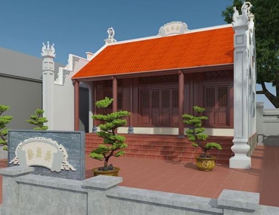 thiết kế nhà từ đường đẹp 3 gian